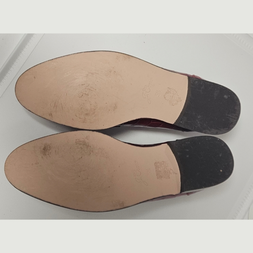 J Crew Academy Tassel Leather Loafers embossed, Green, 5.5 ✔️ - Picture 5 of 8